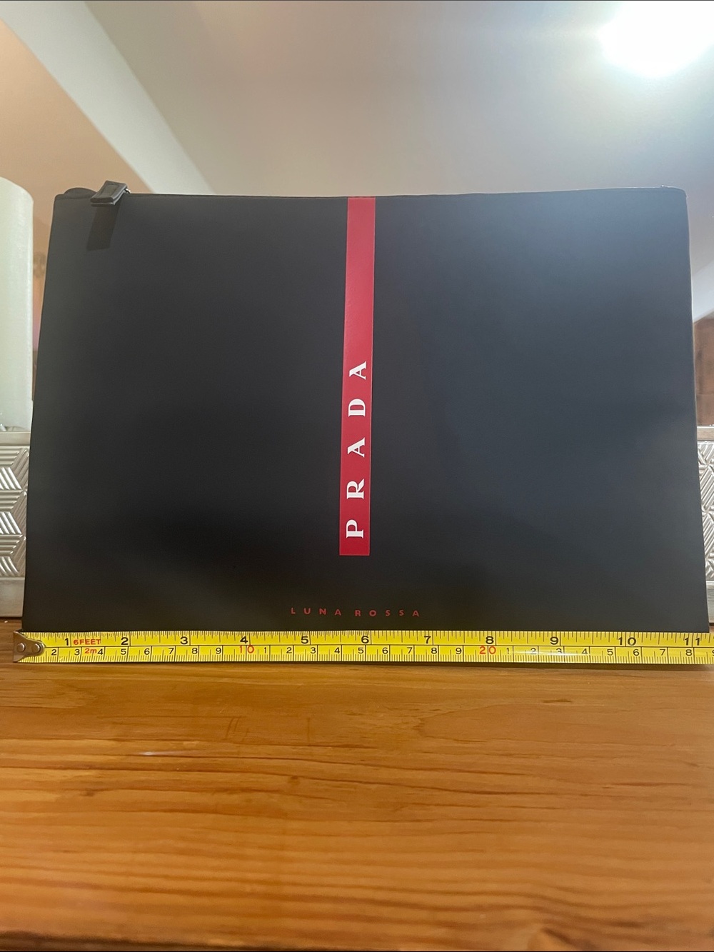 ๐ Prada Black Toiletry Pouch with Red Center Stripe - Picture 5 of 11